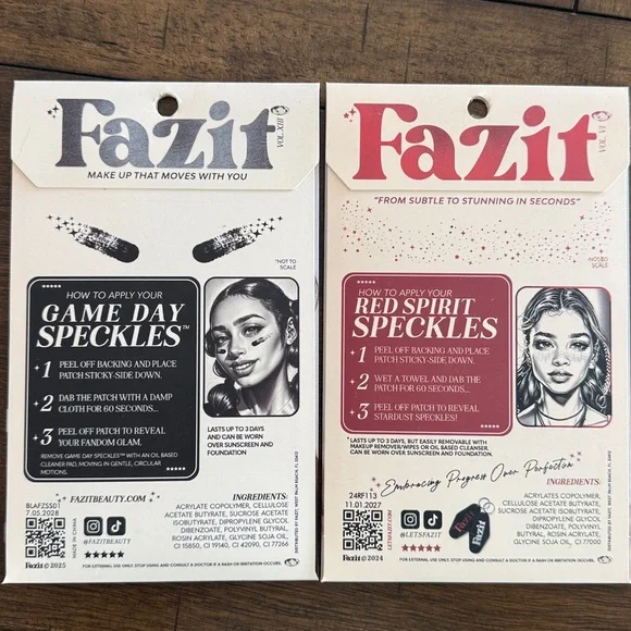 2 pack - Fazit Black & Red Makeup Patches - Picture 4 of 4